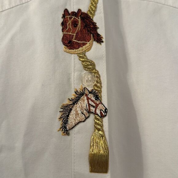 Vintage Full Gallop by Deborah Murray Horse Equestrian Button down - Picture 2 of 6